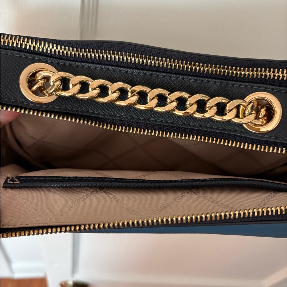 Michael Kors Black, Blue, and White Crossbody Bag - Picture 7 of 8